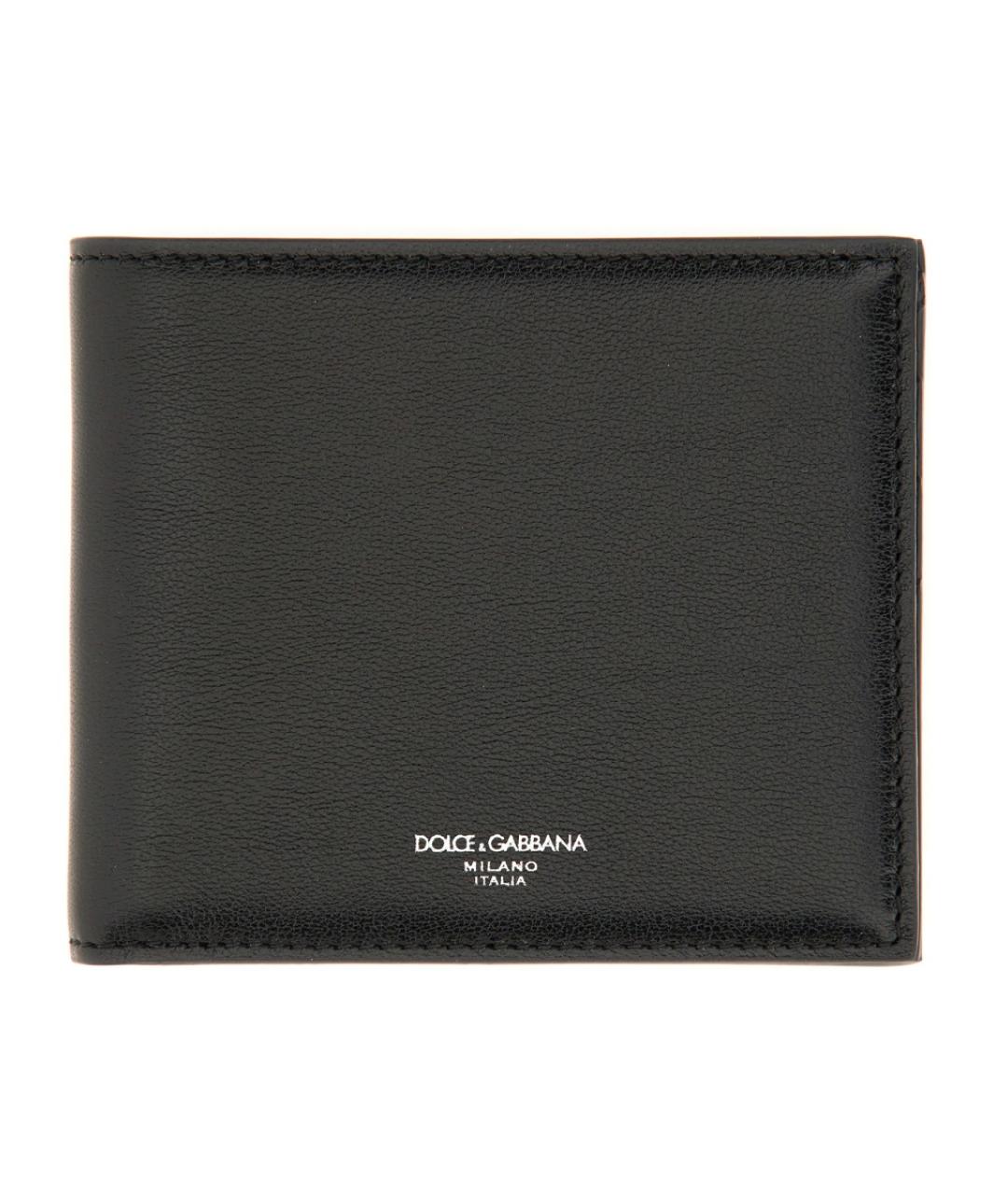 DOLCE&GABBANA Черный кожаный кошелек, фото 1