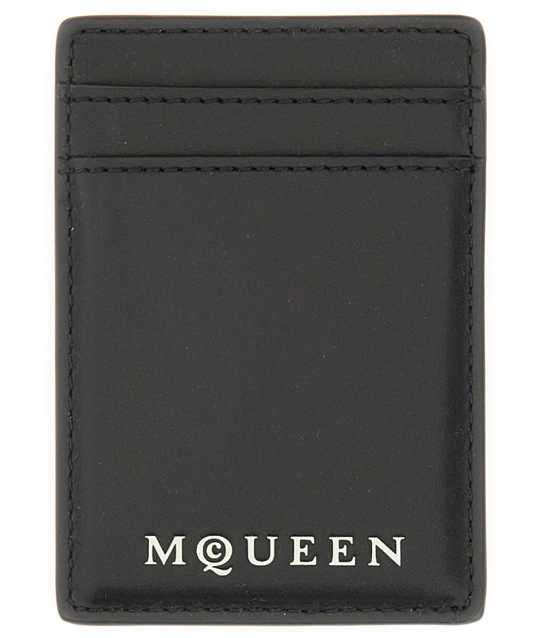 ALEXANDER MCQUEEN Черный кожаный кардхолдер, фото 1