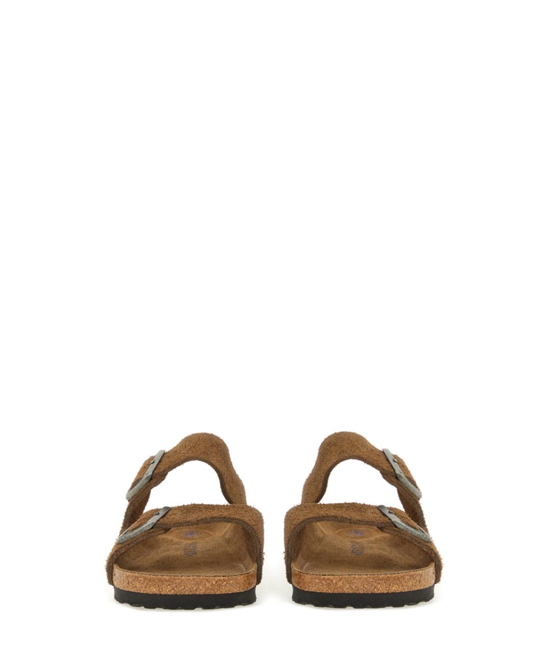 BIRKENSTOCK Коричневые замшевые шлепанцы, фото 4
