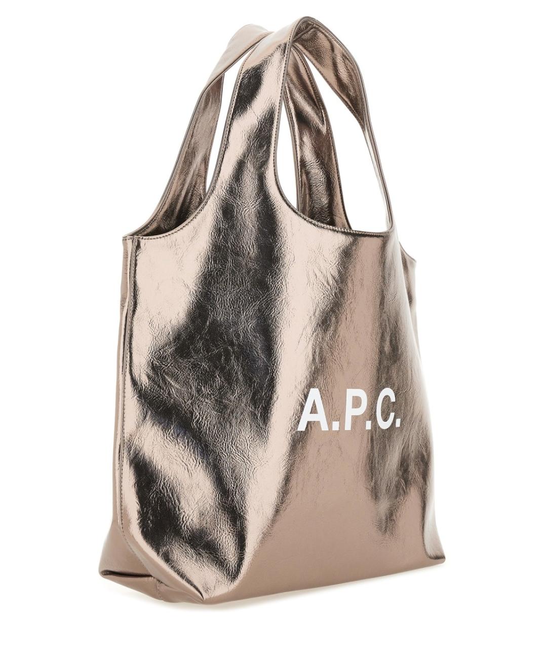 A.P.C. Золотая сумка тоут из искусственной кожи, фото 2