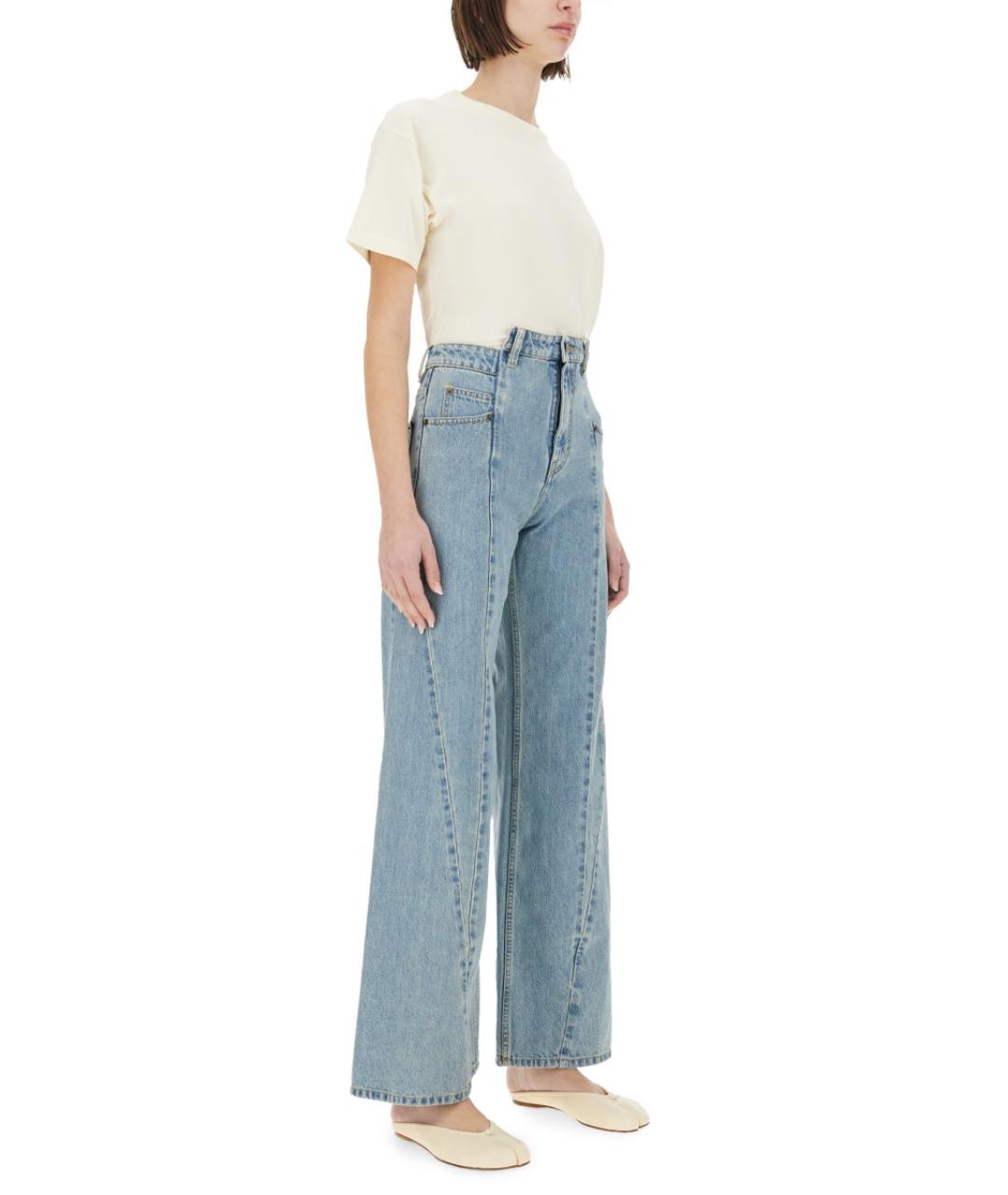 MAISON MARGIELA Синие хлопковые прямые джинсы, фото 4