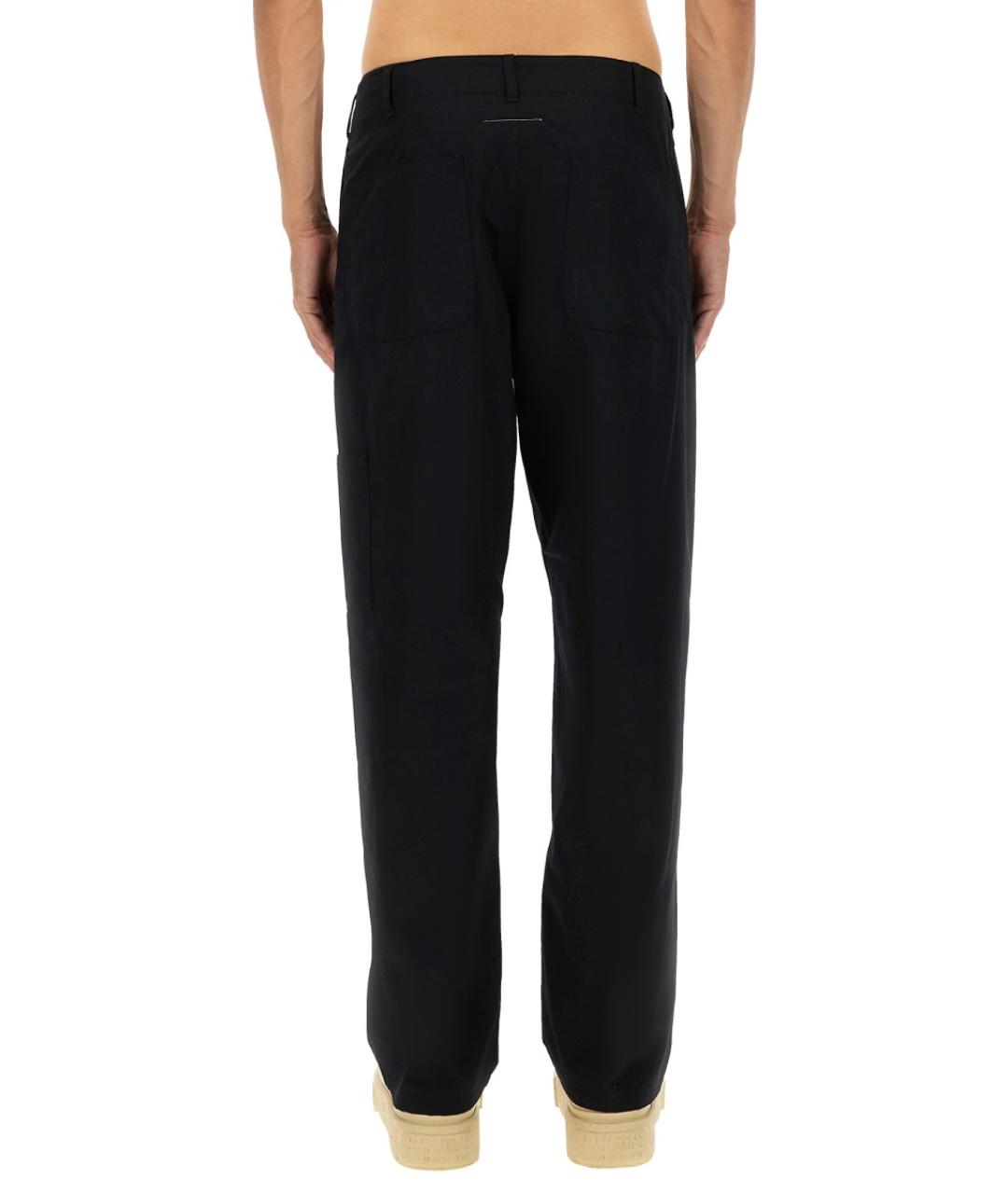 MM6 MAISON MARGIELA Черные хлопковые повседневные брюки, фото 3