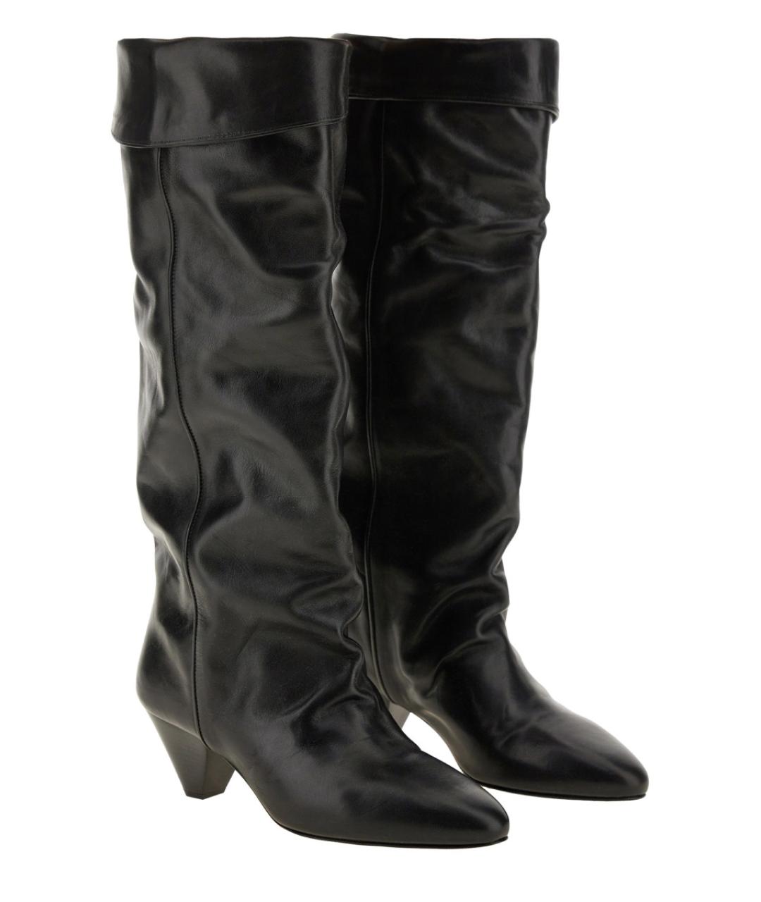 ISABEL MARANT Черные кожаные полусапоги, фото 2