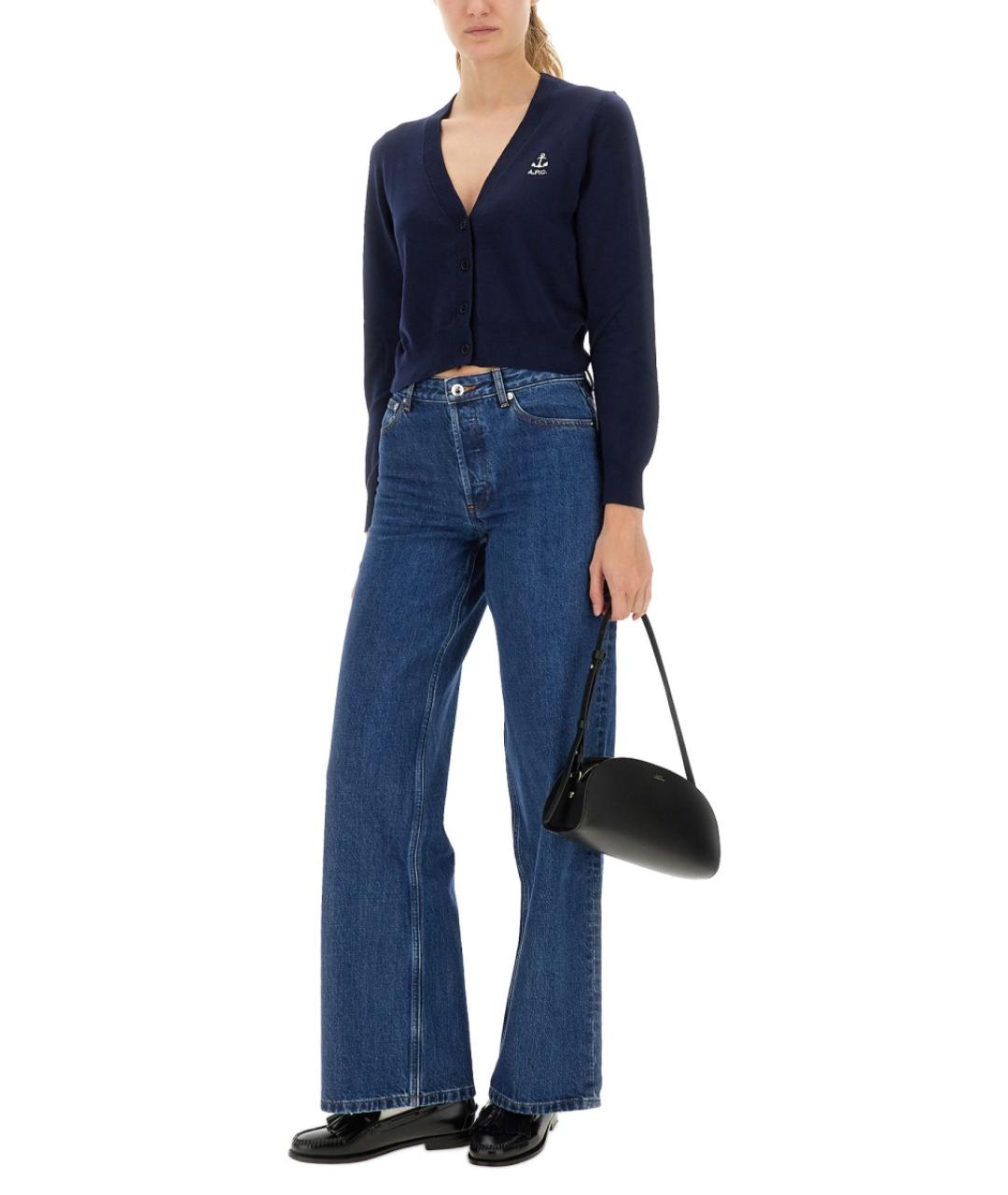 A.P.C. Синие хлопковые прямые джинсы, фото 2