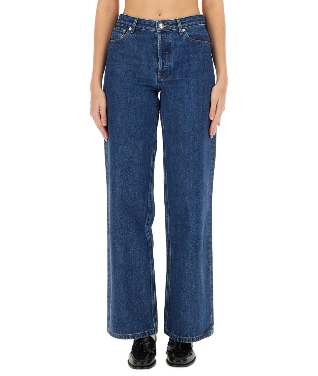 A.P.C. Синие хлопковые прямые джинсы, фото 5