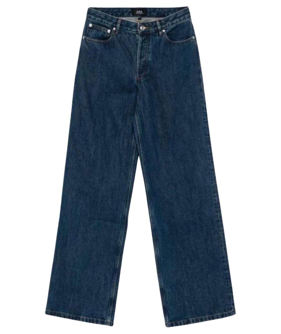 A.P.C. Синие хлопковые прямые джинсы, фото 1