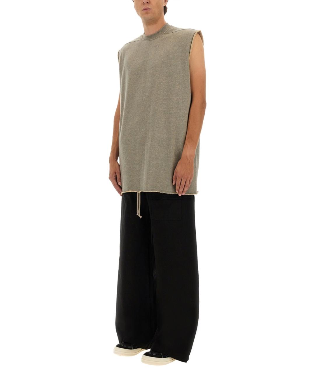 RICK OWENS DRKSHDW Серая хлопковая футболка, фото 3