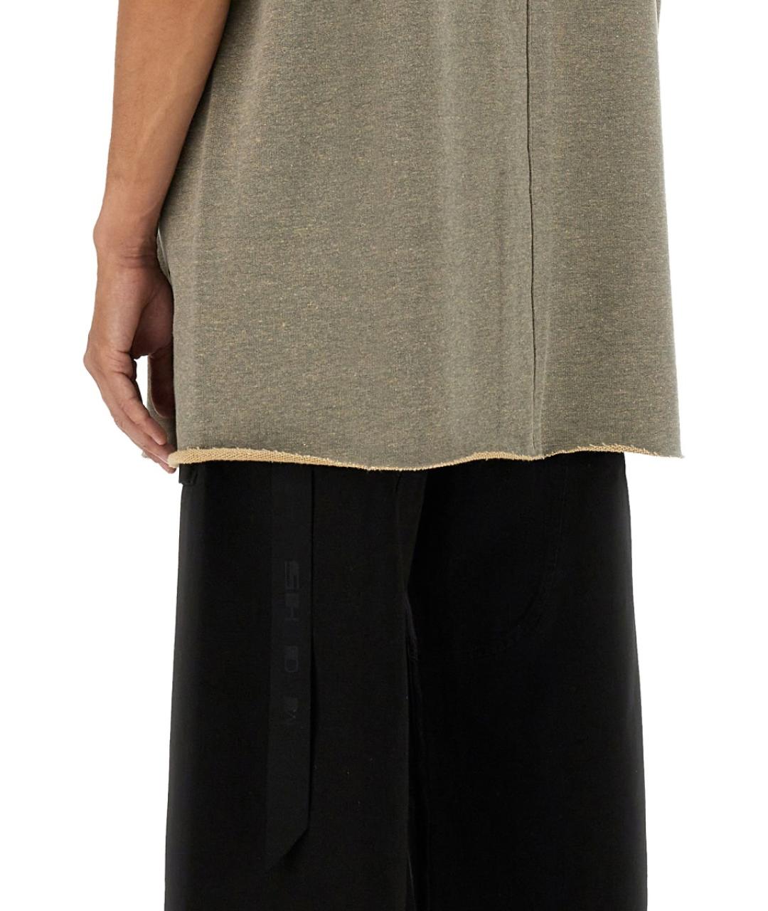 RICK OWENS DRKSHDW Серая хлопковая футболка, фото 5