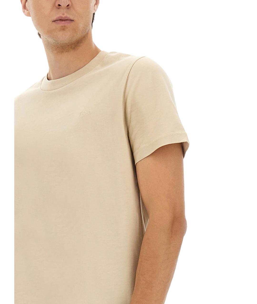 A.P.C. Бежевая хлопковая футболка, фото 4