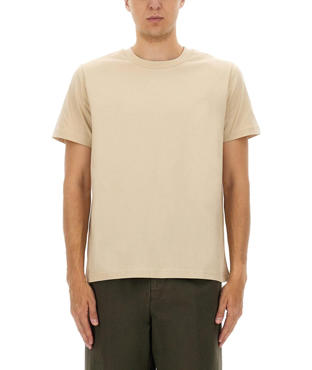 A.P.C. Бежевая хлопковая футболка, фото 5