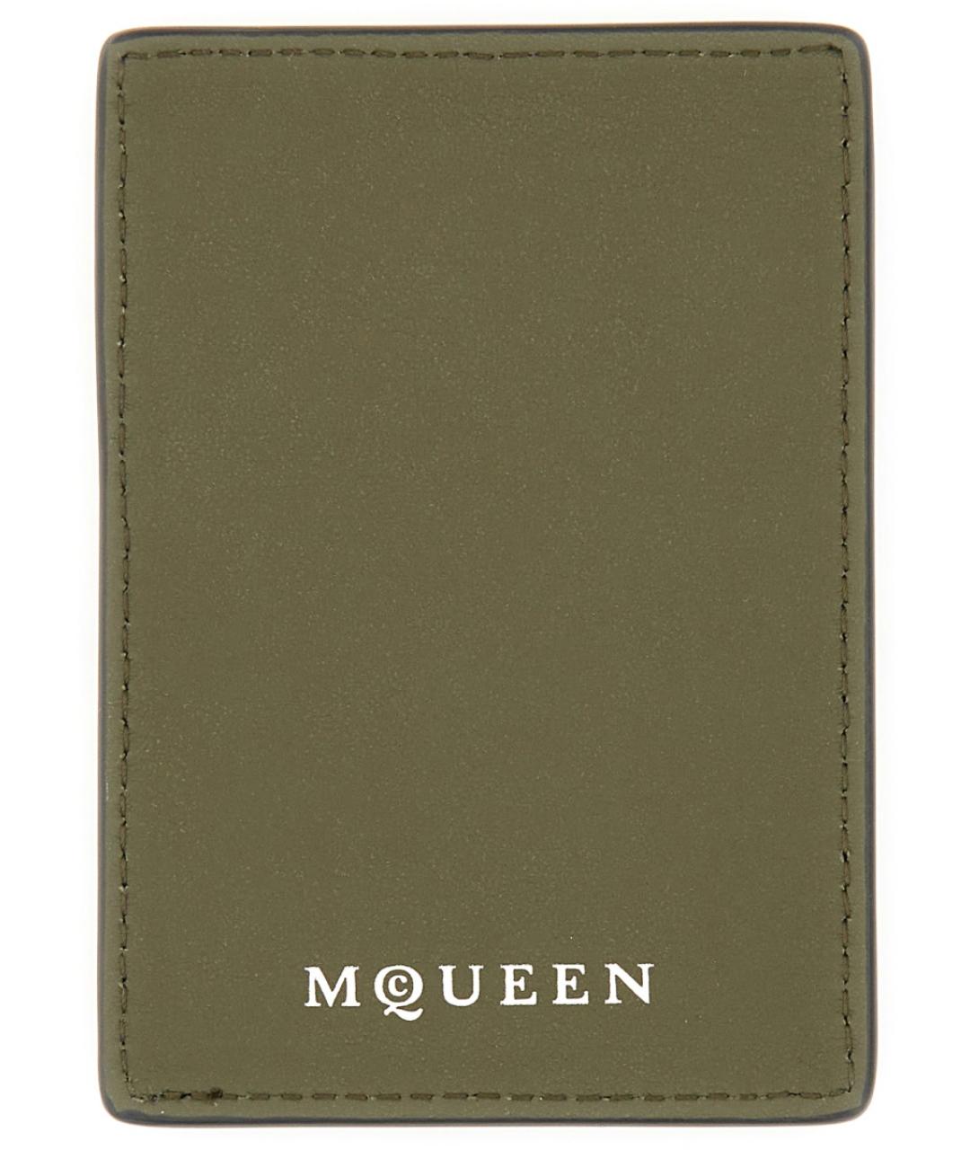 ALEXANDER MCQUEEN Зеленый кожаный кардхолдер, фото 2