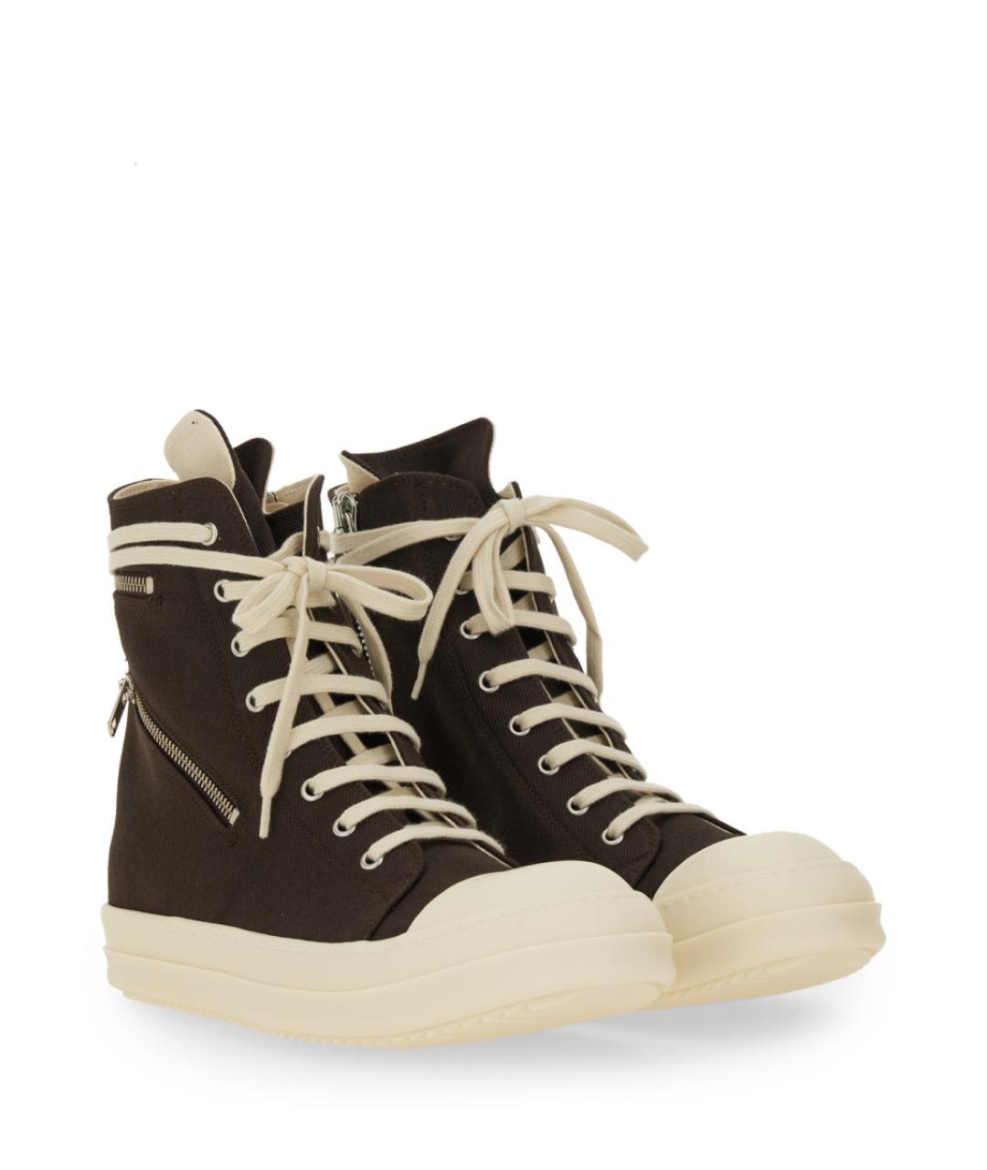 RICK OWENS DRKSHDW Черные текстильные высокие кроссовки / кеды, фото 2
