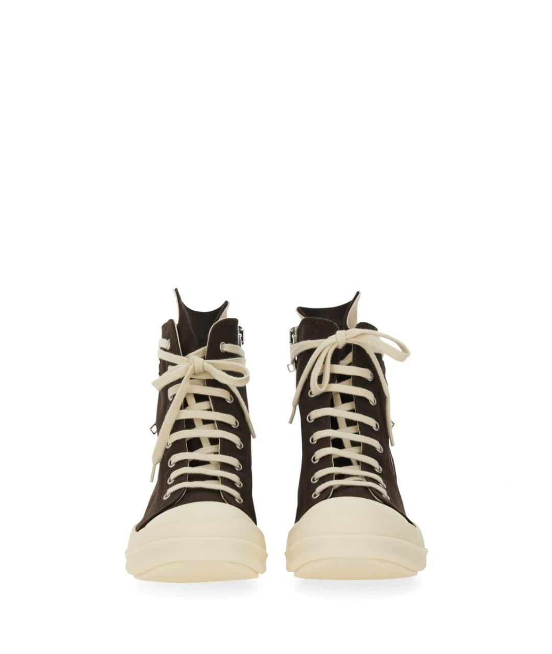 RICK OWENS DRKSHDW Черные текстильные высокие кроссовки / кеды, фото 4