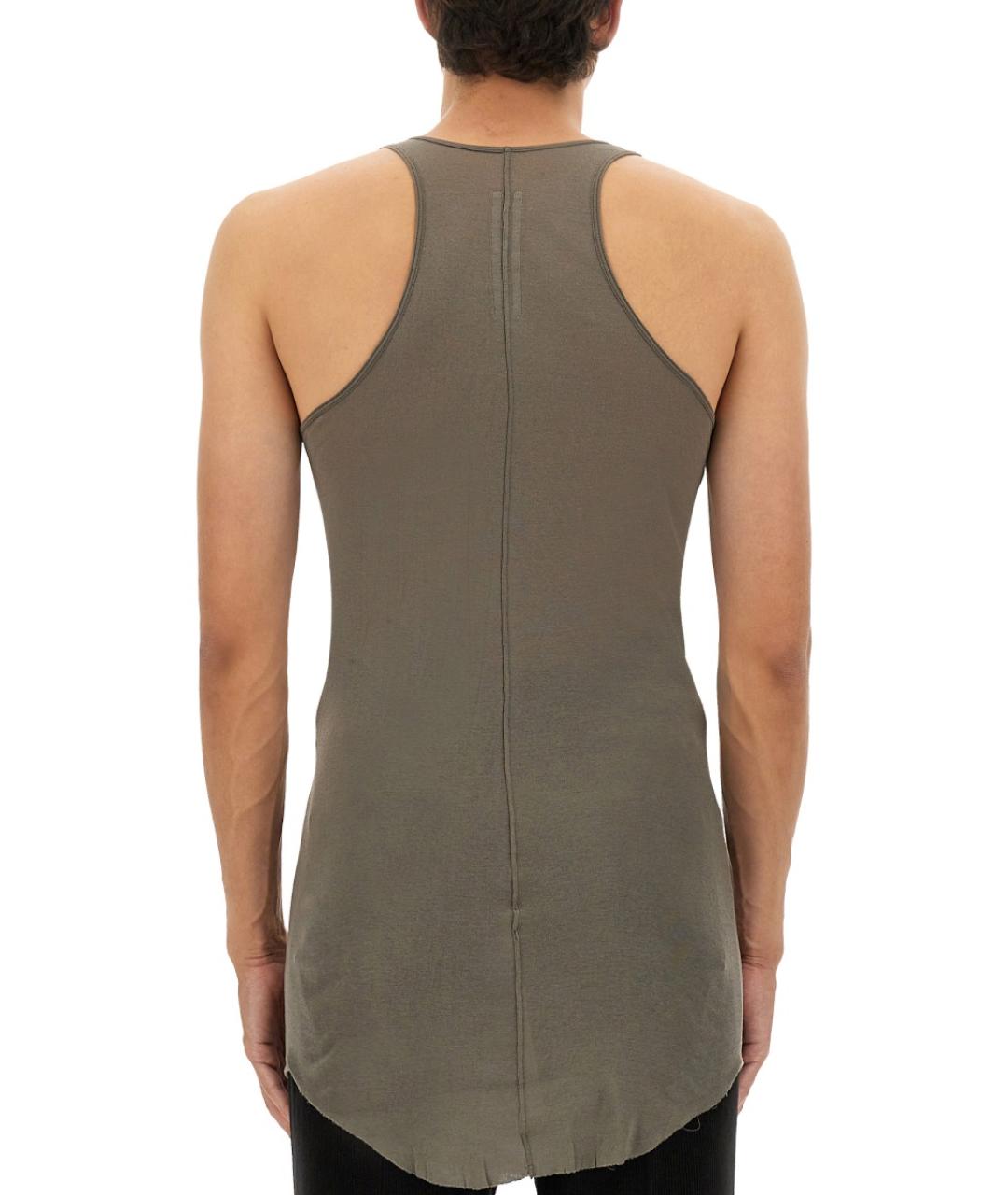 RICK OWENS Серая хлопковая майка, фото 4