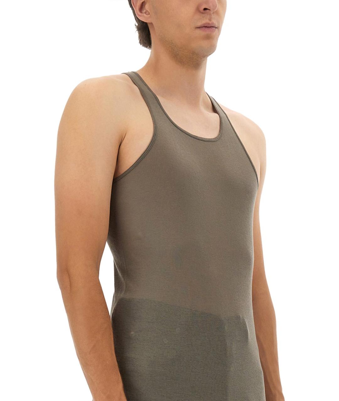 RICK OWENS Серая хлопковая майка, фото 5