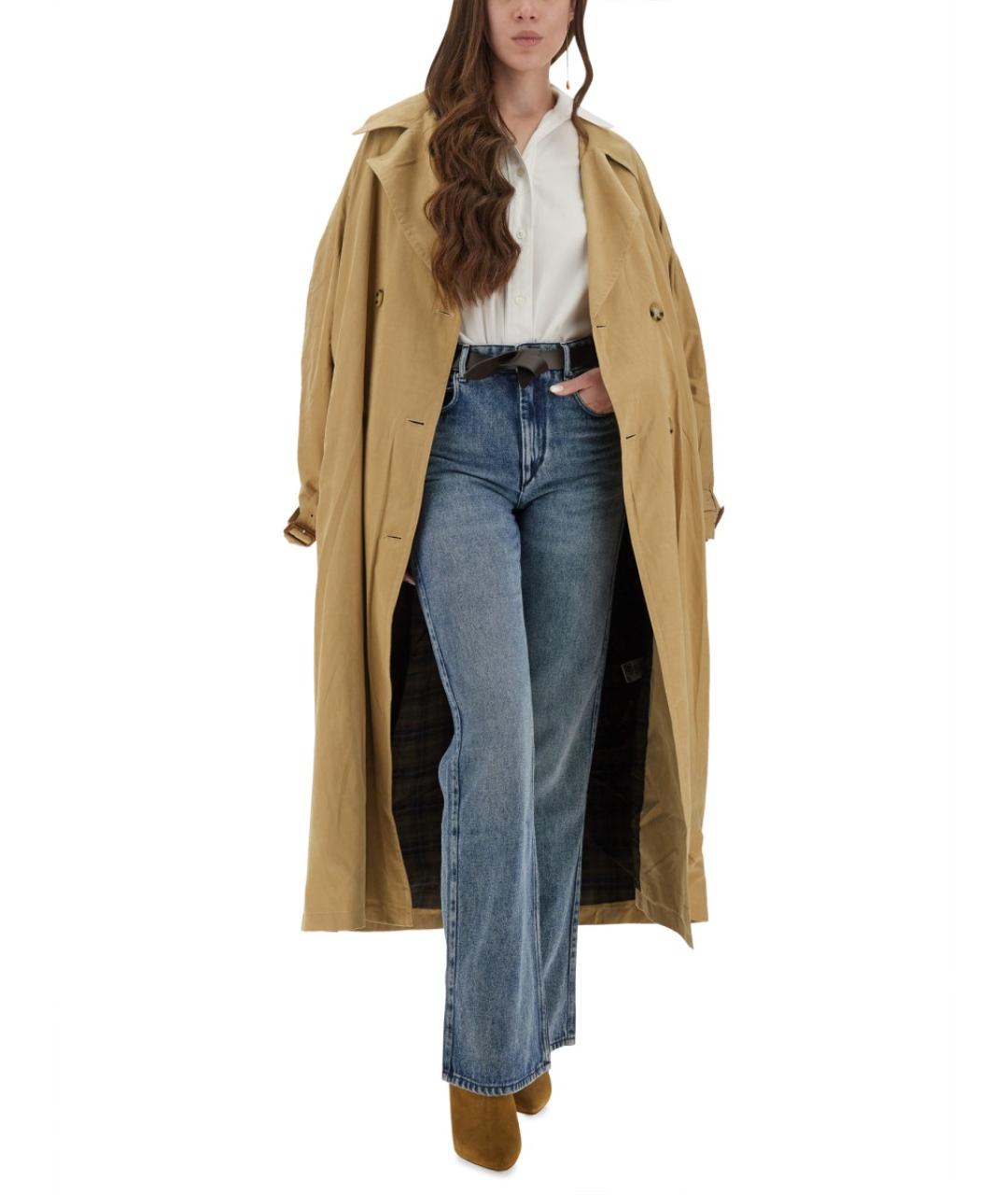 ISABEL MARANT Синие хлопко-лиоцелловые прямые джинсы, фото 2