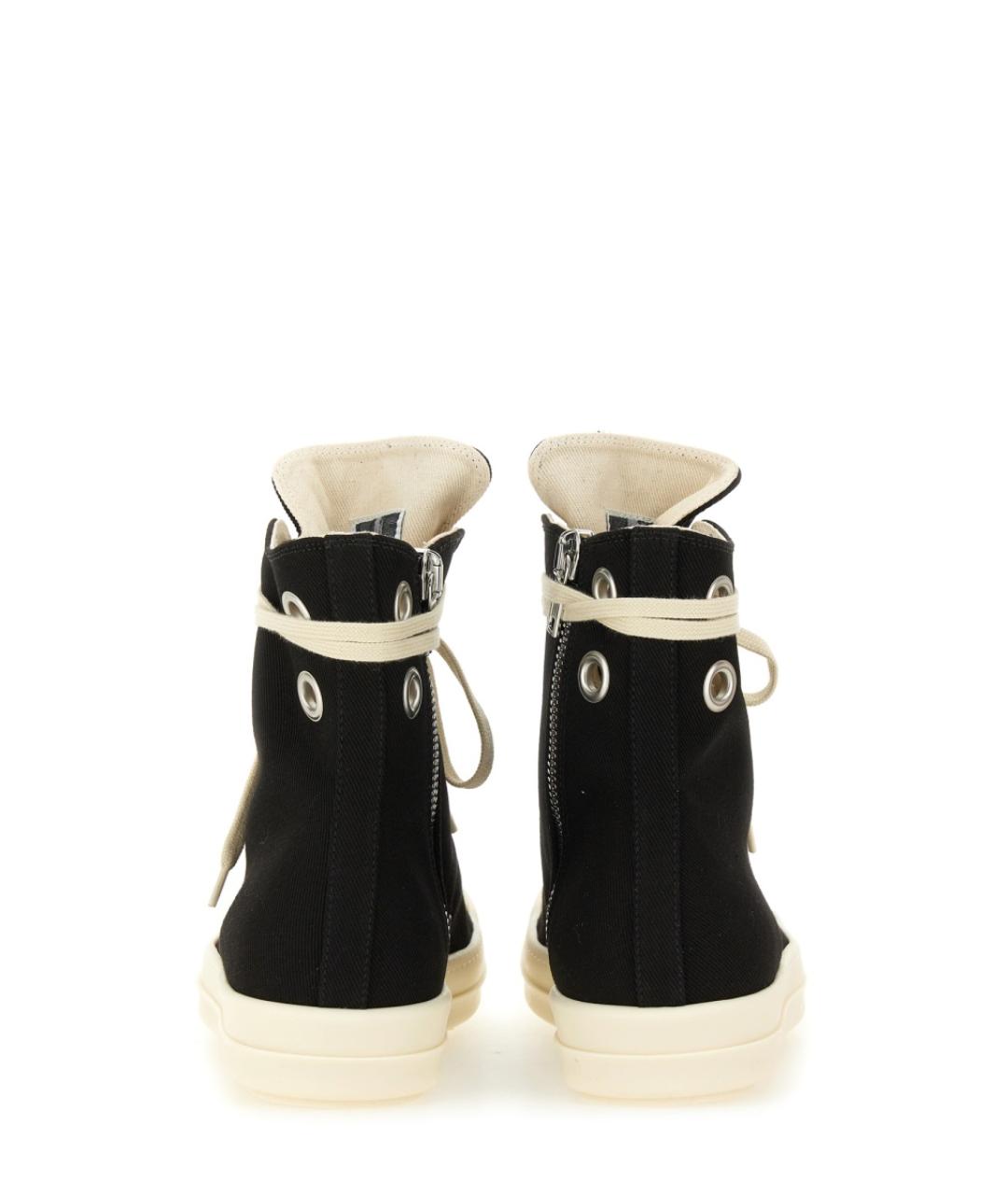 RICK OWENS DRKSHDW Черные текстильные высокие кроссовки / кеды, фото 3