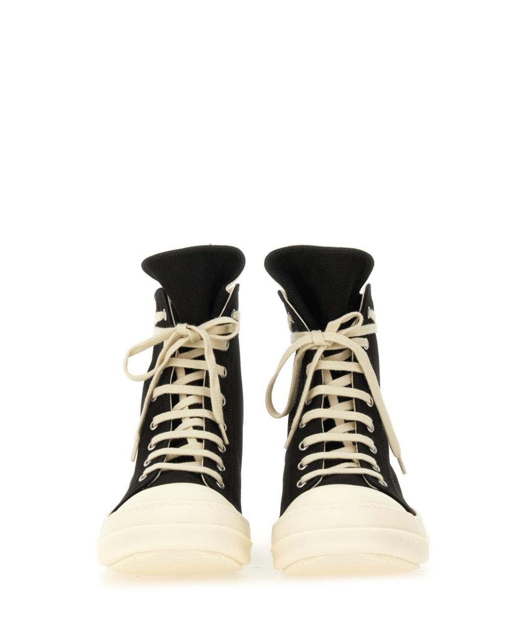 RICK OWENS DRKSHDW Черные текстильные высокие кроссовки / кеды, фото 4