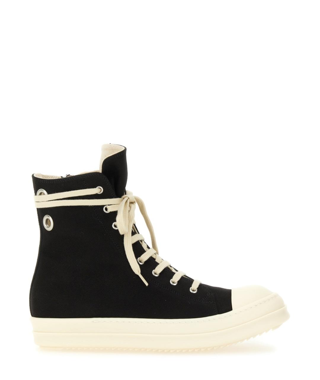 RICK OWENS DRKSHDW Черные текстильные высокие кроссовки / кеды, фото 1