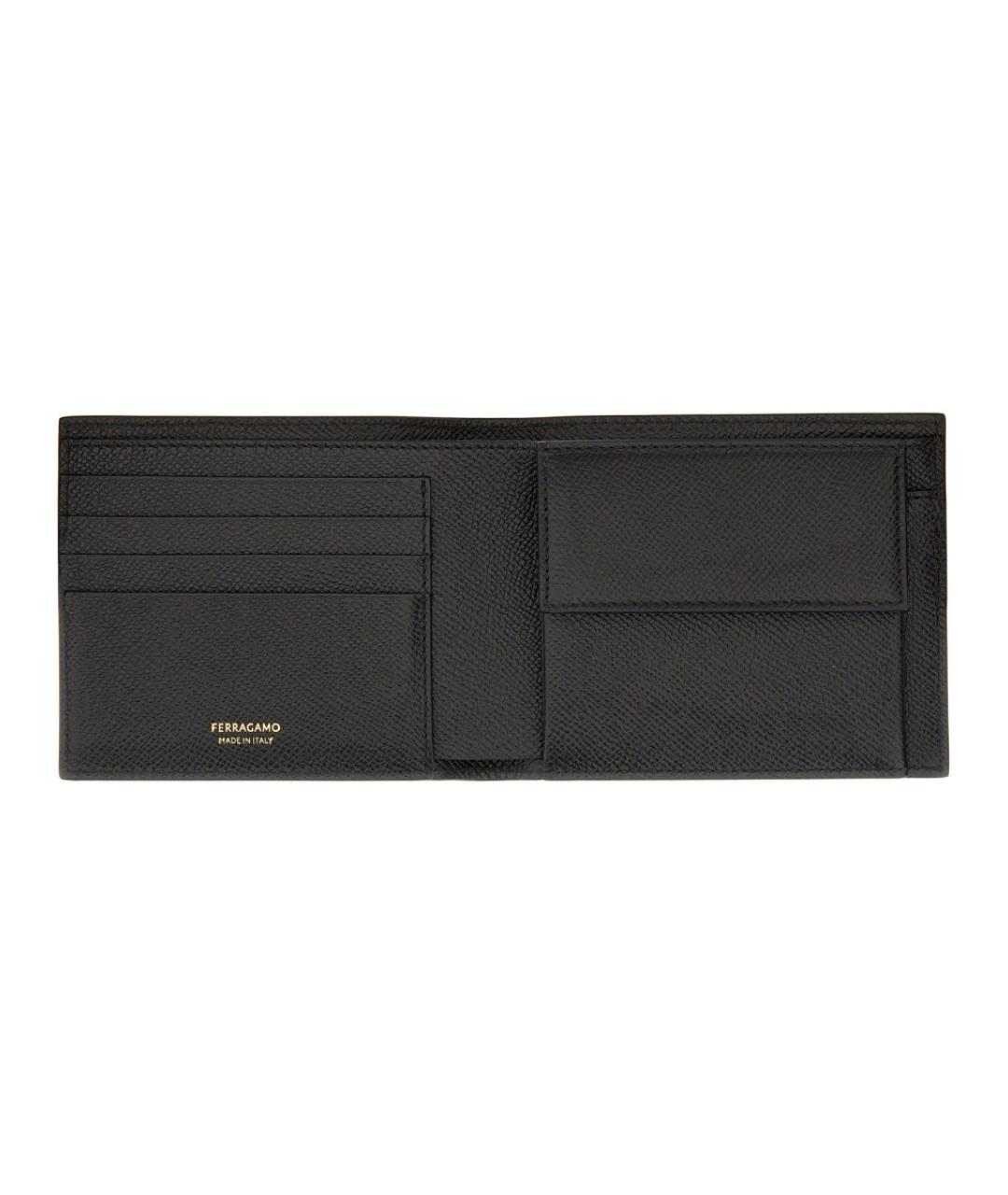 FERRAGAMO Черный кожаный кошелек, фото 3