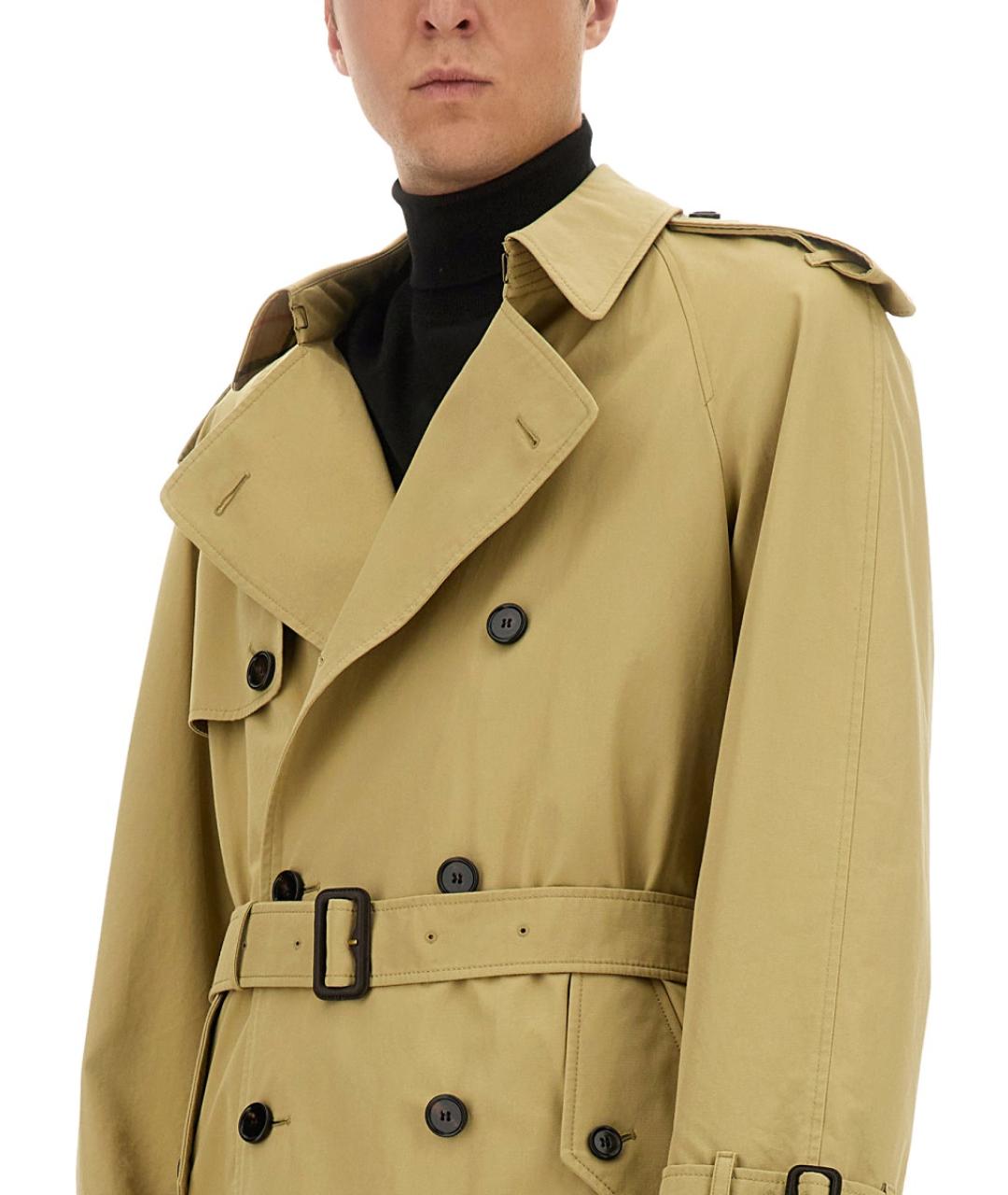 BURBERRY Бежевый хлопковый тренч / плащ, фото 5