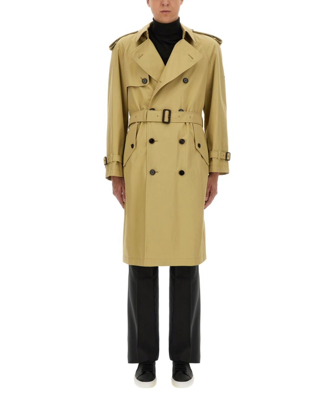 BURBERRY Бежевый хлопковый тренч / плащ, фото 2