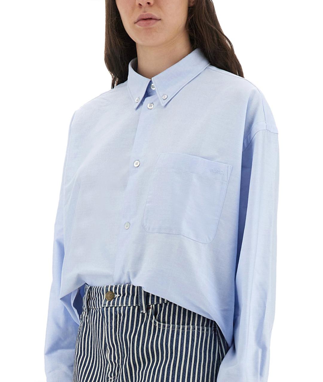 A.P.C. Голубая хлопковая рубашка, фото 5