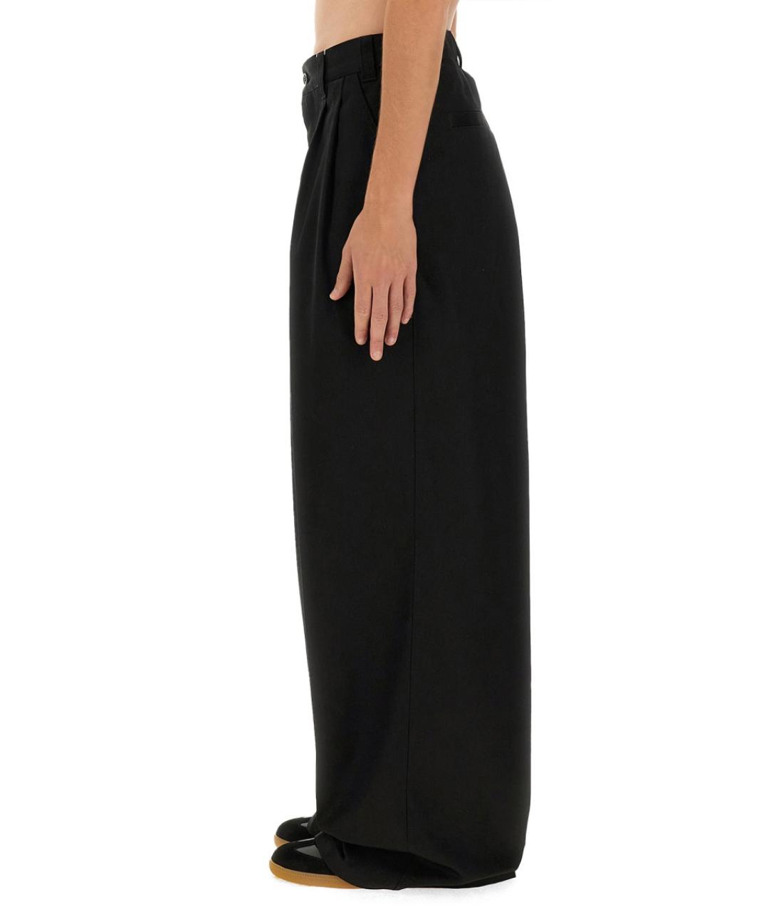 MAISON MARGIELA Черные полиэстеровые повседневные брюки, фото 4