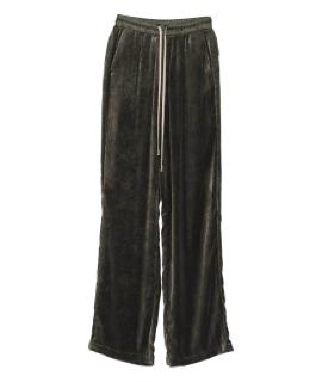RICK OWENS Зеленые вискозные прямые брюки, фото 1