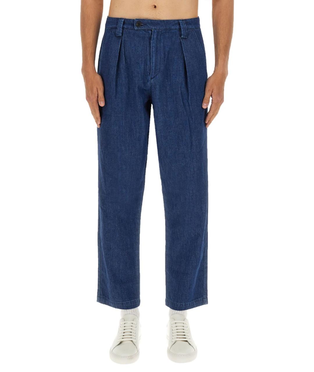 A.P.C. Синие хлопковые повседневные брюки, фото 2