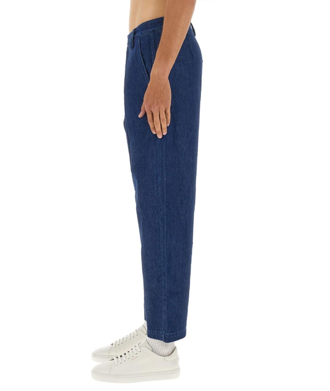 A.P.C. Синие хлопковые повседневные брюки, фото 5