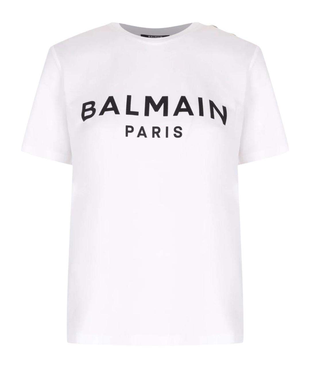 BALMAIN Белая хлопковая футболка, фото 1