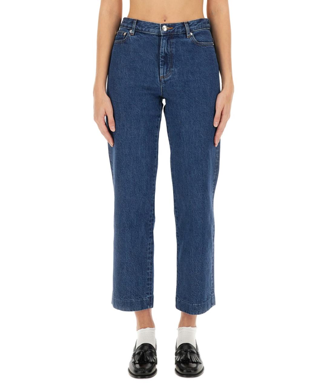 A.P.C. Синие хлопковые прямые джинсы, фото 5