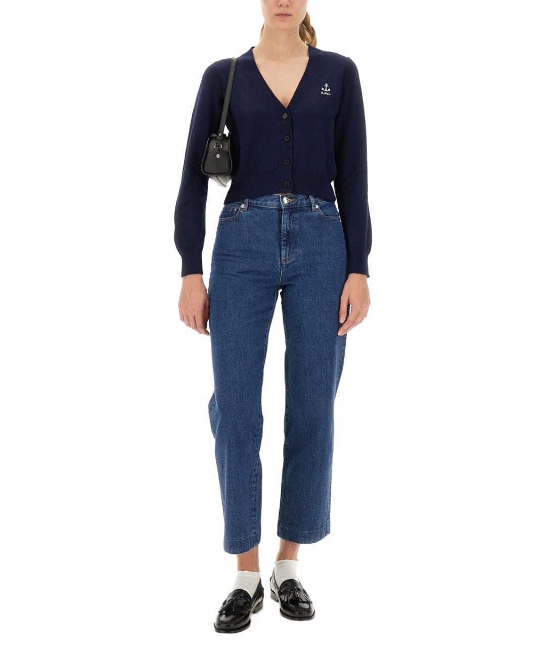 A.P.C. Синие хлопковые прямые джинсы, фото 2