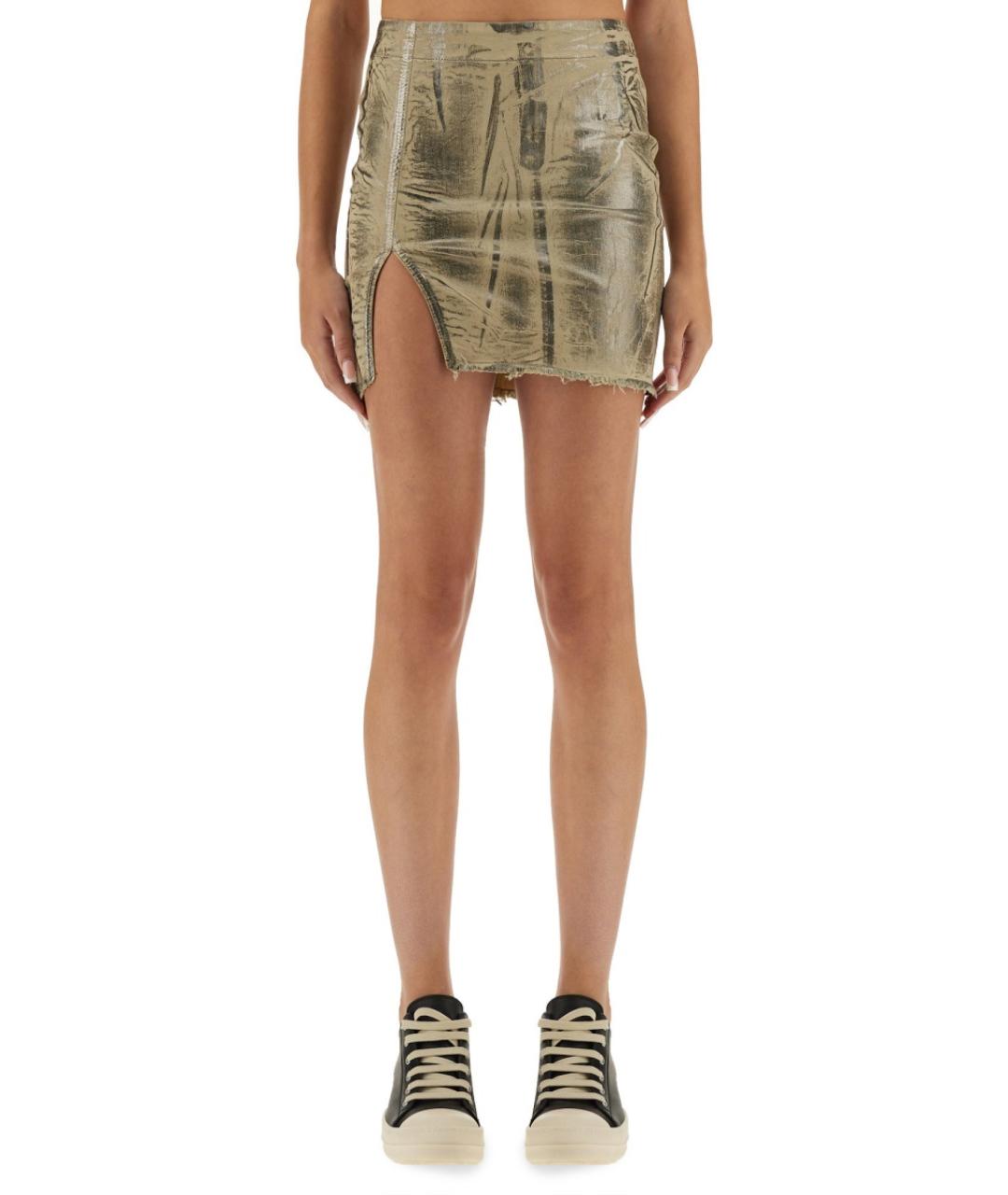 RICK OWENS DRKSHDW Бежевая хлопковая юбка мини, фото 5