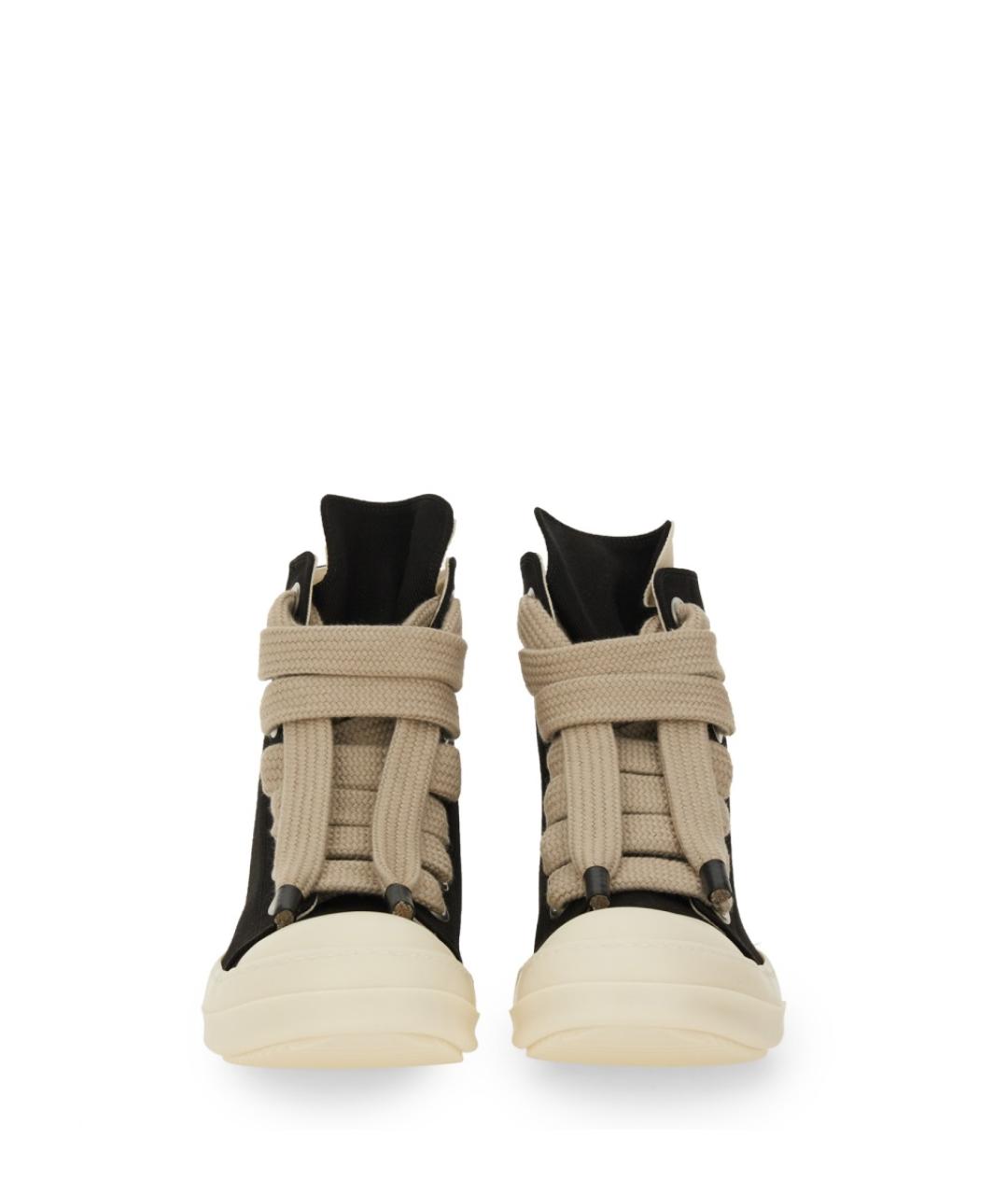 RICK OWENS DRKSHDW Черные текстильные высокие кроссовки / кеды, фото 4