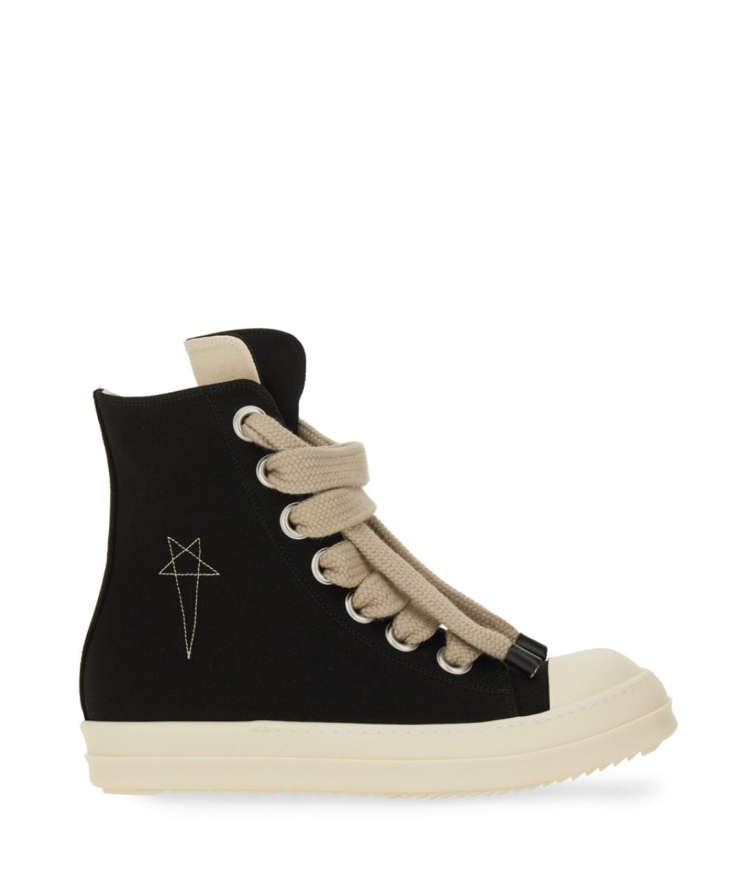 RICK OWENS DRKSHDW Черные текстильные высокие кроссовки / кеды, фото 1