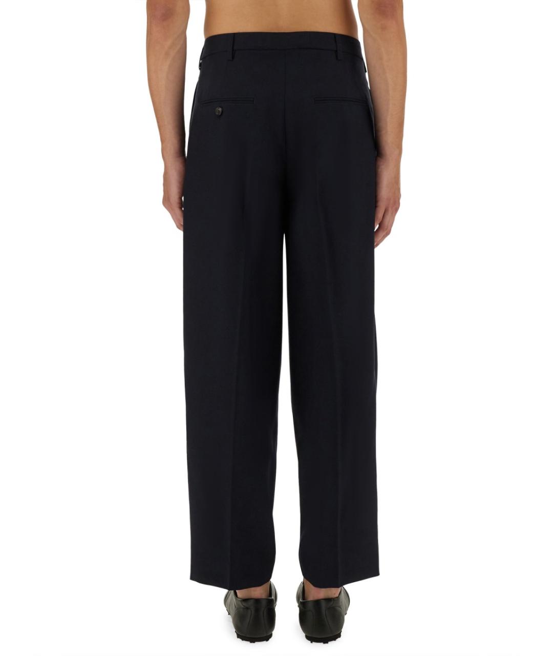 MARNI Синие шерстяные повседневные брюки, фото 3