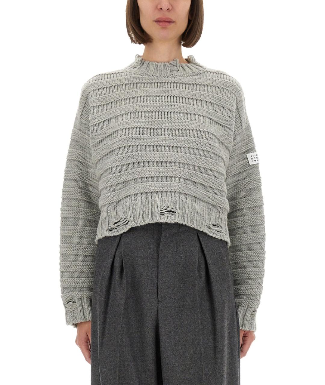 MM6 MAISON MARGIELA Серый шерстяной джемпер / свитер, фото 2
