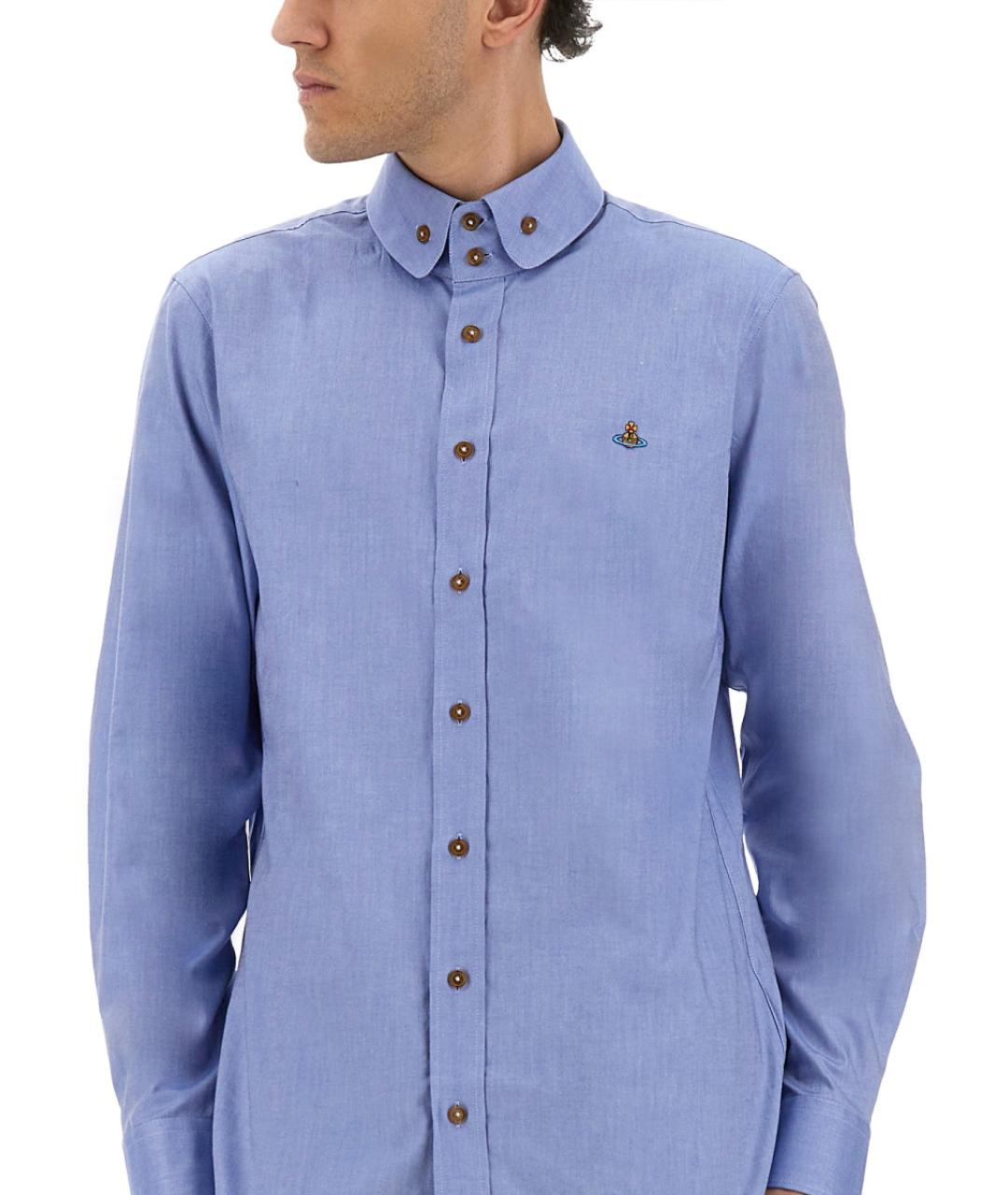 VIVIENNE WESTWOOD Голубая хлопковая кэжуал рубашка, фото 5