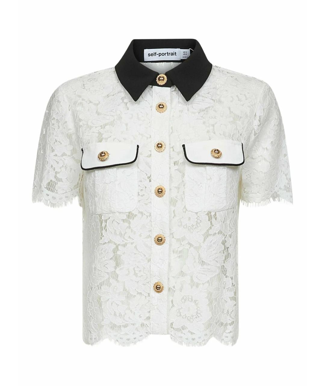 SELF-PORTRAIT Белая полиамидовая блузы, фото 1