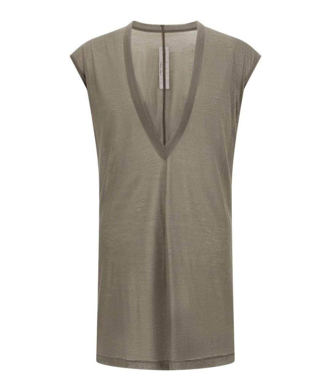 RICK OWENS Серая хлопковая футболка, фото 1