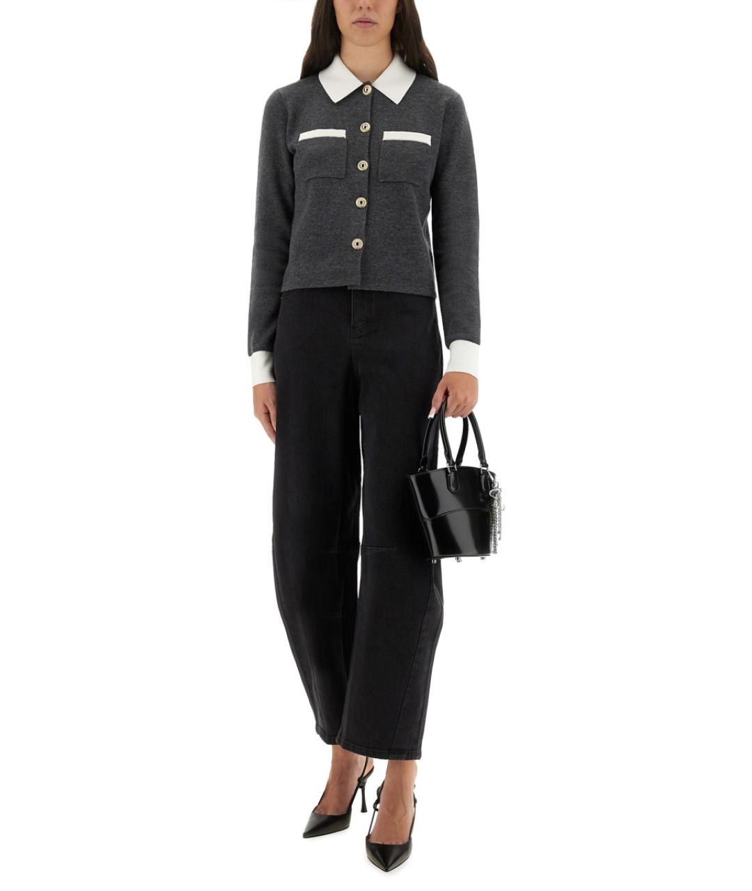 SELF-PORTRAIT Черные хлопковые прямые джинсы, фото 2