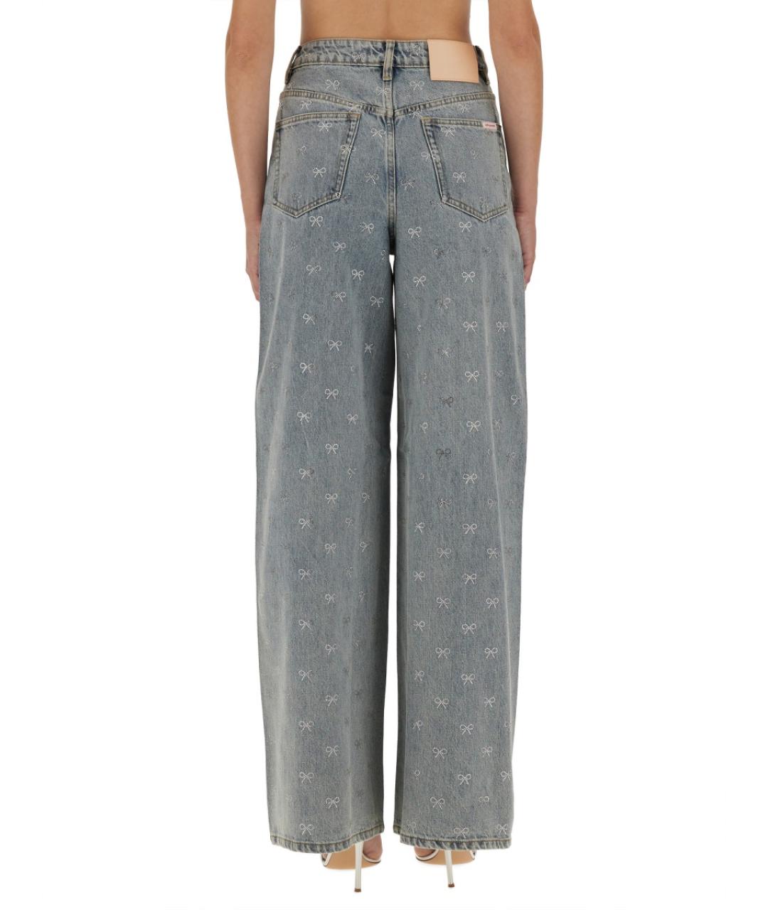 SELF-PORTRAIT Синие хлопковые прямые джинсы, фото 4