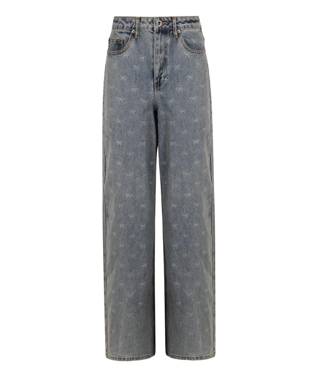 SELF-PORTRAIT Синие хлопковые прямые джинсы, фото 1