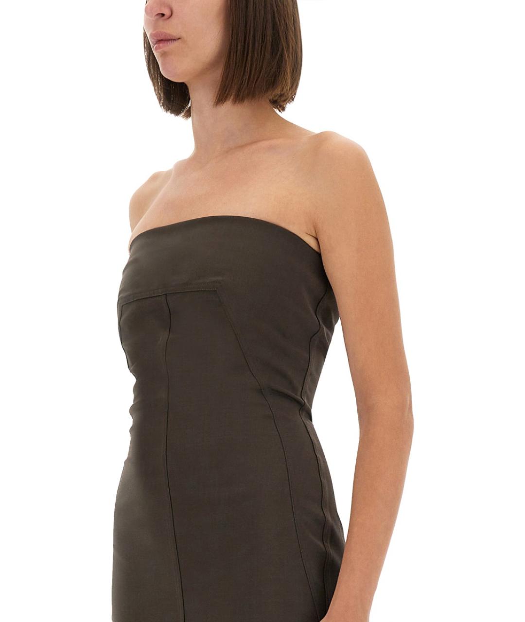 RICK OWENS Коричневое хлопковое повседневное платье, фото 4