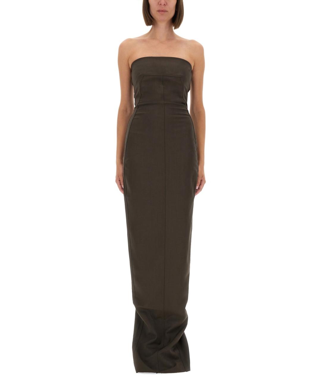 RICK OWENS Коричневое хлопковое повседневное платье, фото 5