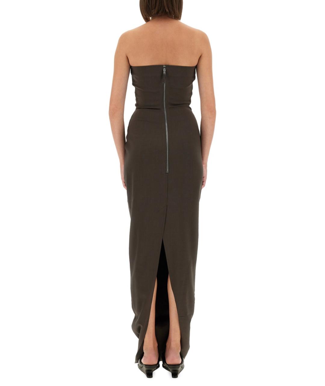 RICK OWENS Коричневое хлопковое повседневное платье, фото 3