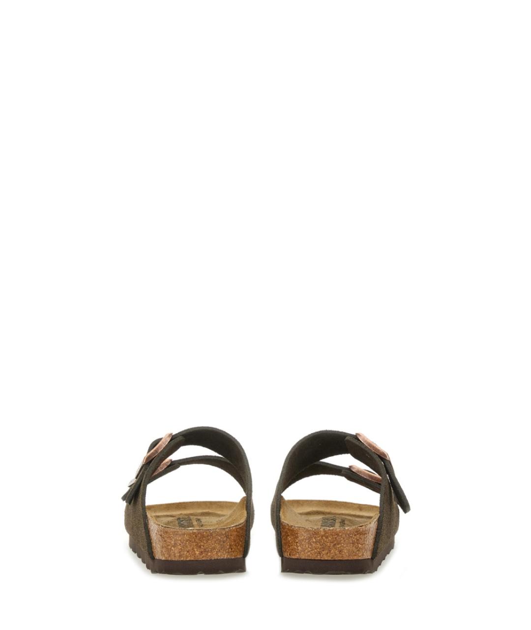 BIRKENSTOCK Коричневые кожаные шлепанцы, фото 3