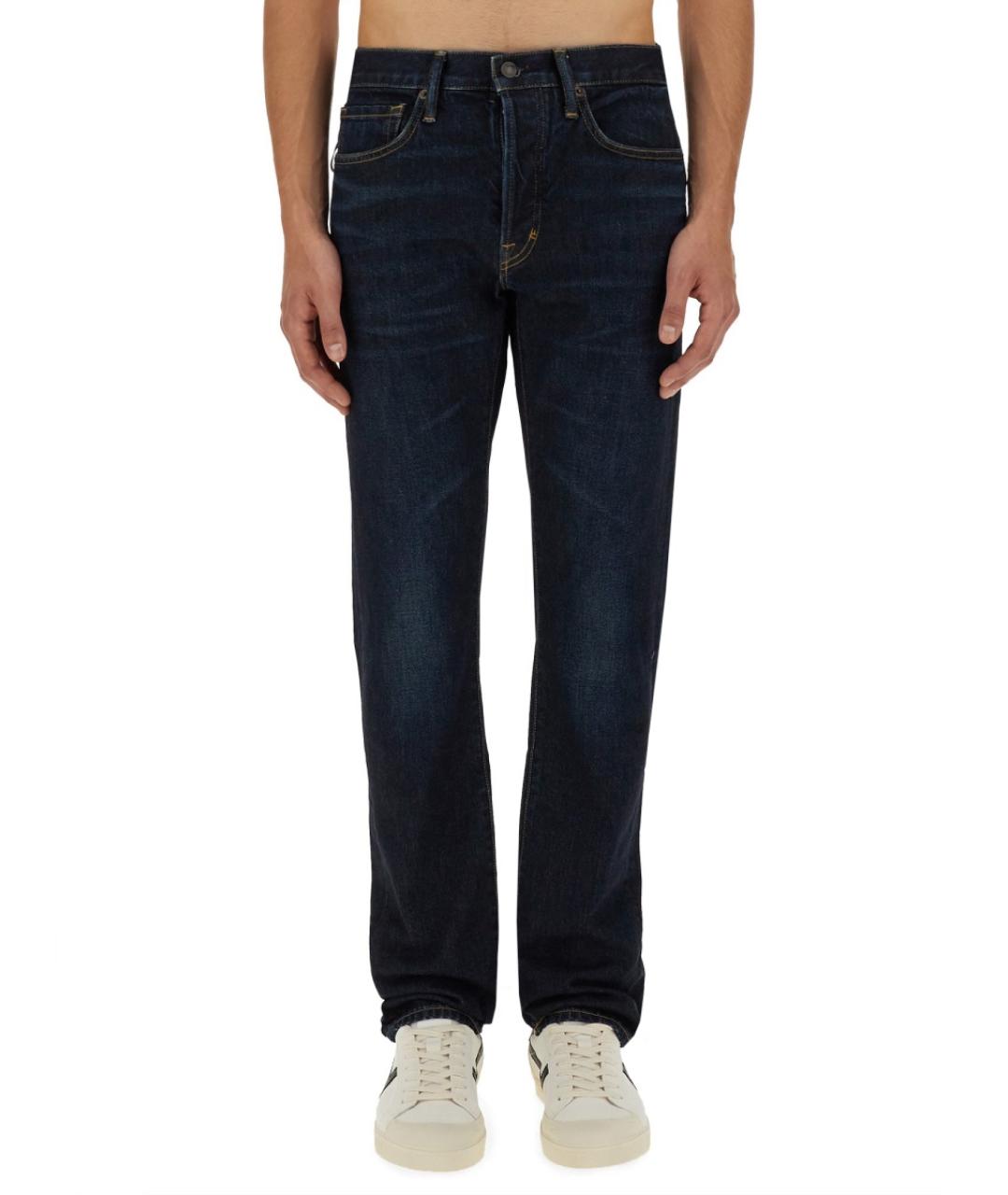 TOM FORD Синие хлопковые прямые джинсы, фото 5